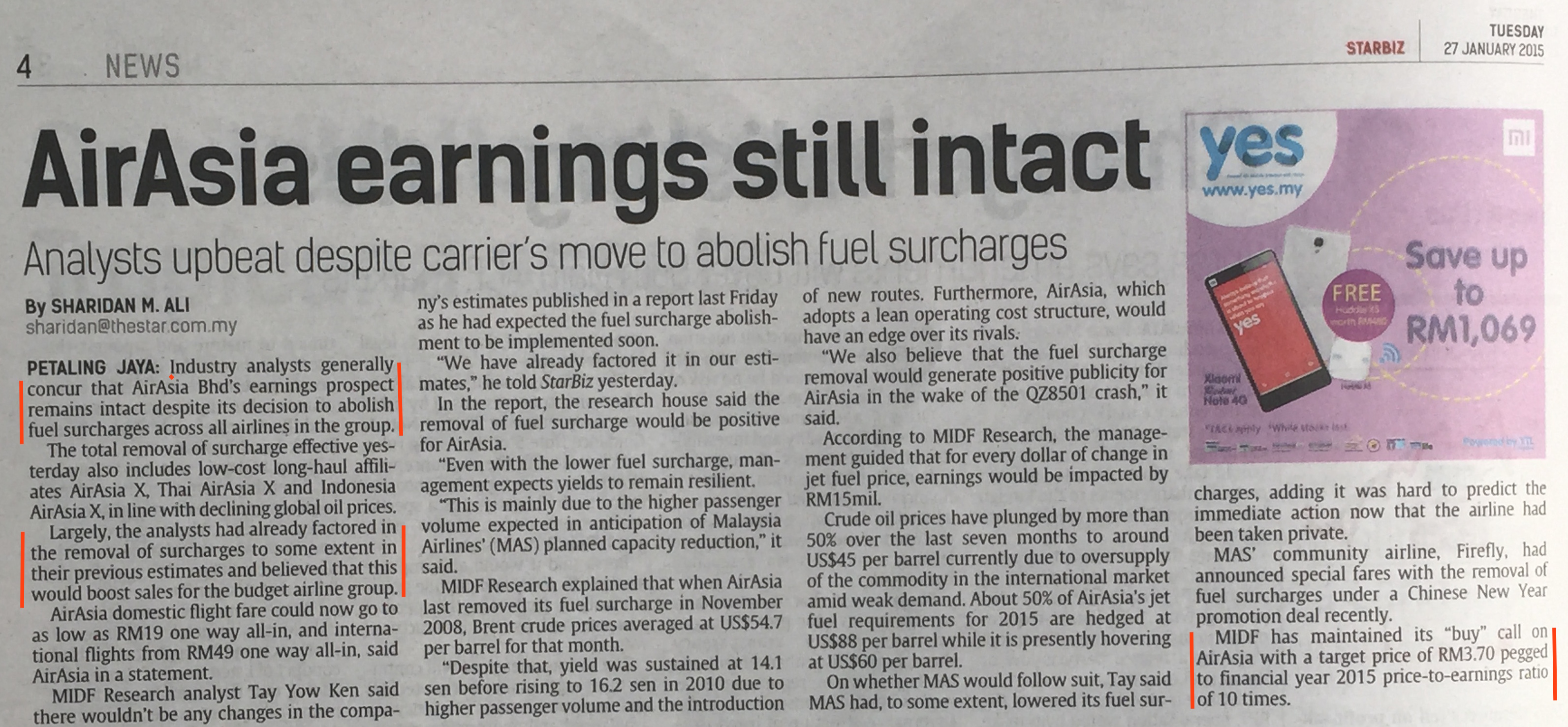 AirAsia earning still intact